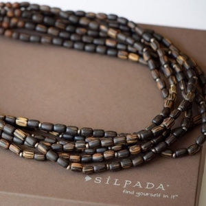Silpada Sterling Silver Palm Wood Necklace